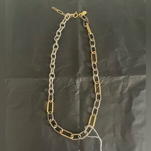 Shalla Wista Studio Mixed Metal Gold Gunmetal Chainlink Necklace NEW WITH TAGS